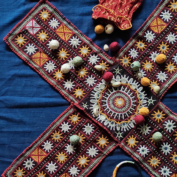 Rabari Hand Embroidered Chaupar fabric board game - image 3